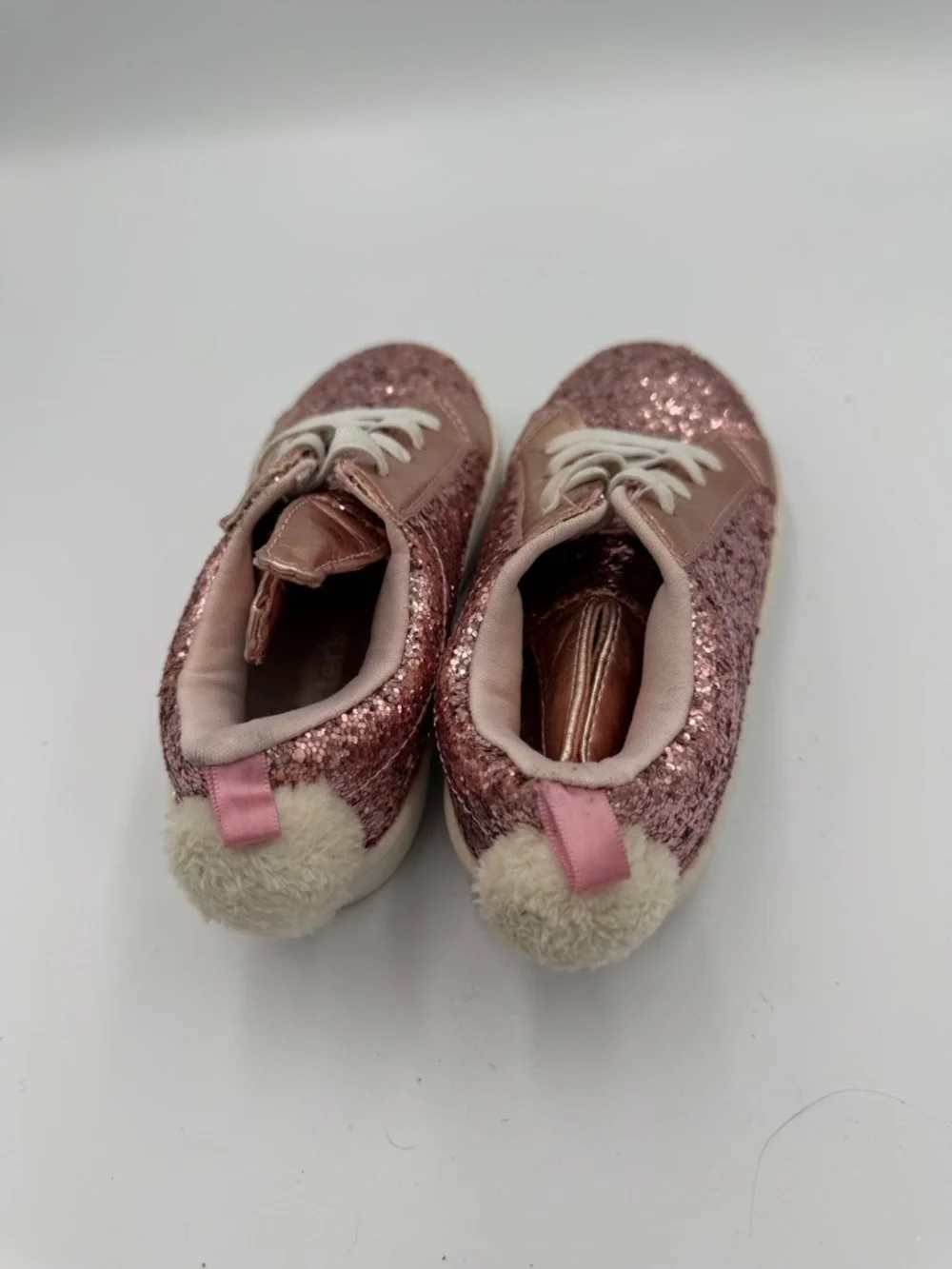 Carter's Toddler Girls 10 BUNNY Glitter Pom-Pom Sneakers - Rose Gold Easter Shoe
